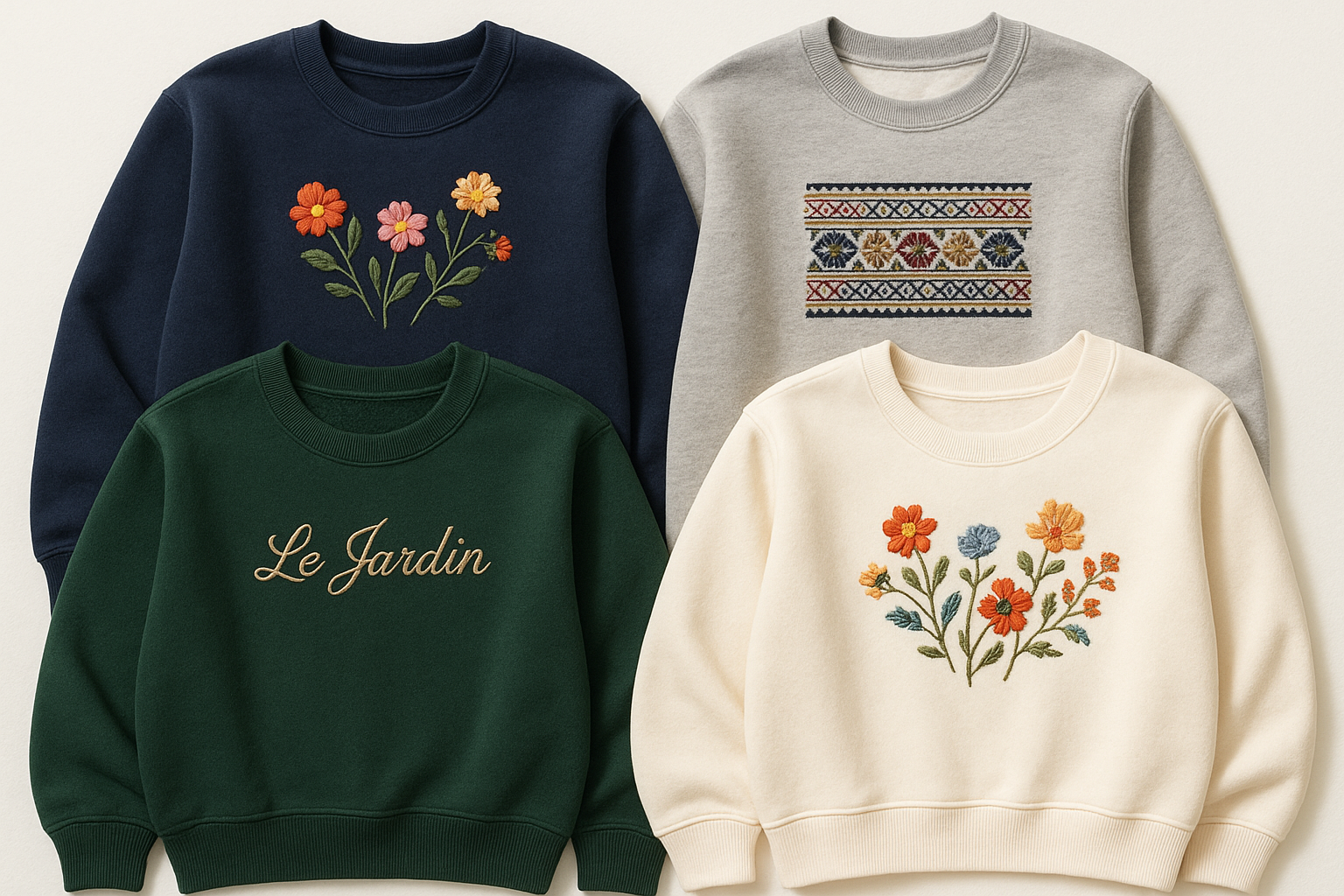 embroidered crewneck sweatshirts 